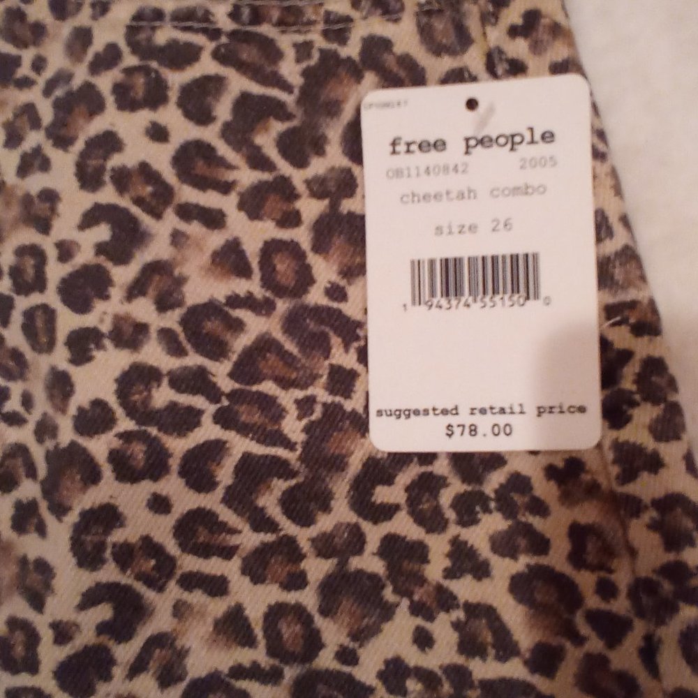 FREE PEOPLE Bailey Denim cheetah combo - Picture 6 of 9